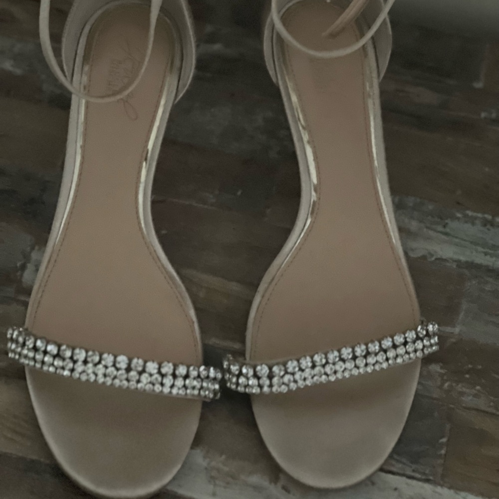 Jewel Badgley Mischka Lora Low Wedge Sandals Gem